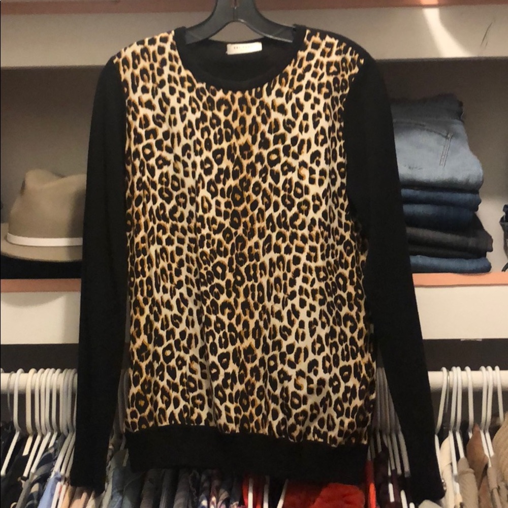 Equipment animal print sweater size small